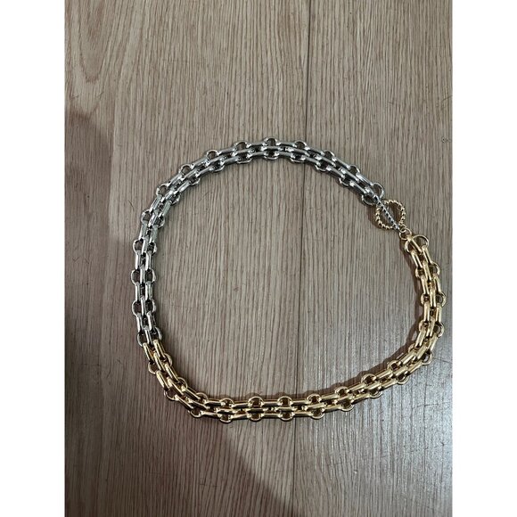 Chunky gold necklace choker silver & gold Link big chain curb statement necklace - Picture 3 of 3